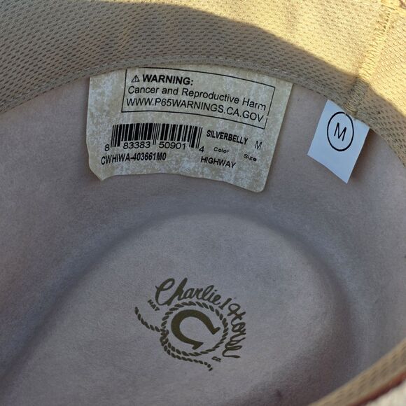 Charlie 1 Horse Highway Felt Western Hat Silverbelly Women’s Medium Boho Ranch main image 2